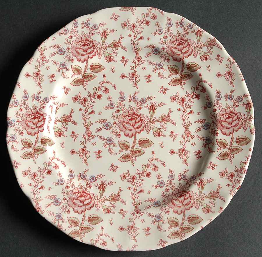 Rose Chintz Pink ("Made in England" Mark) Accent Salad Plate by Johnson Brothers-1
