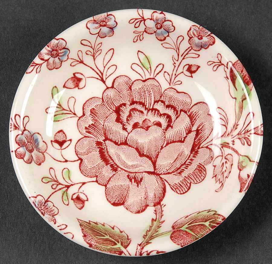Rose Chintz Pink ("Made in England" Mark) Butter Pat by Johnson Brothers-1