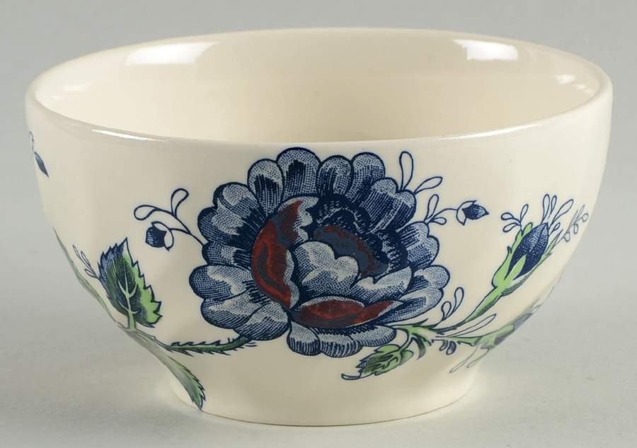 Rose Chintz Blue Open Rice/Sugar Bowl by Johnson Brothers-1