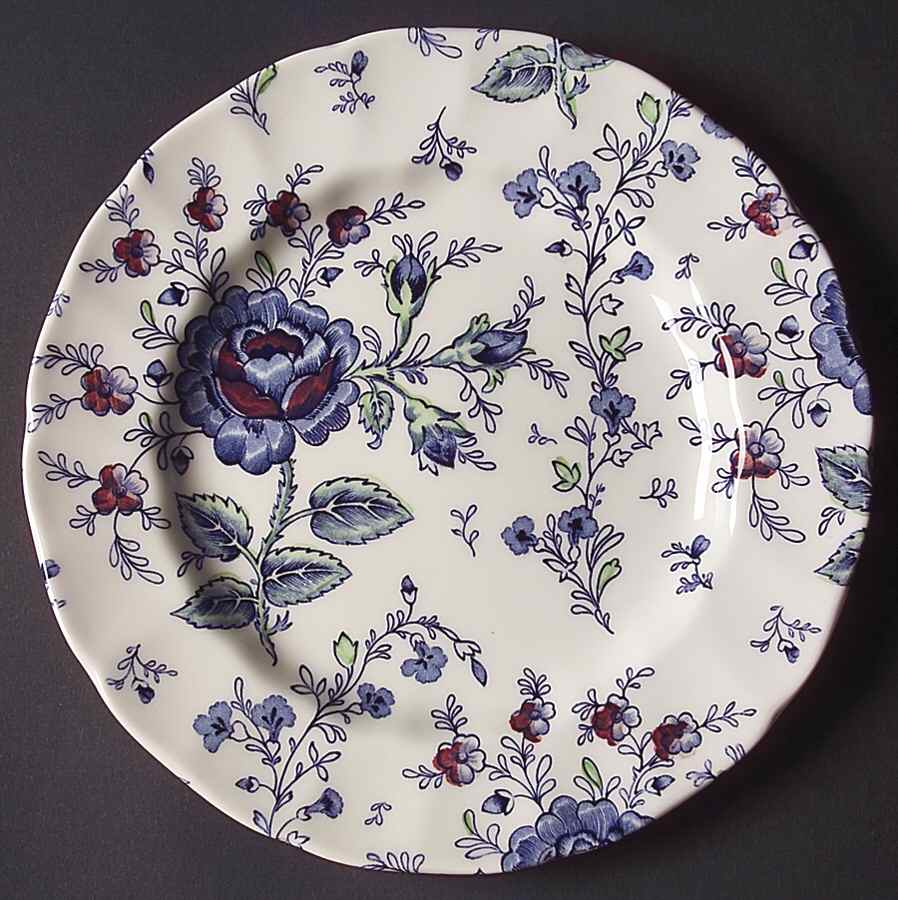 Rose Chintz Blue Salad Plate by Johnson Brothers-1