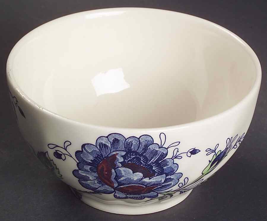 Rose Chintz Blue Open Sugar Bowl by Johnson Brothers-1