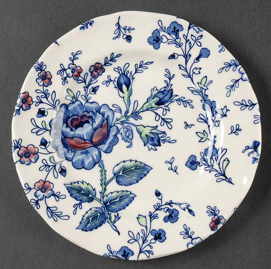 Rose Chintz Blue Bread & Butter Plate by Johnson Brothers-1