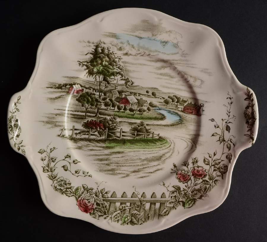 The Road Home Square Handled Cake Plate by Johnson Brothers-1