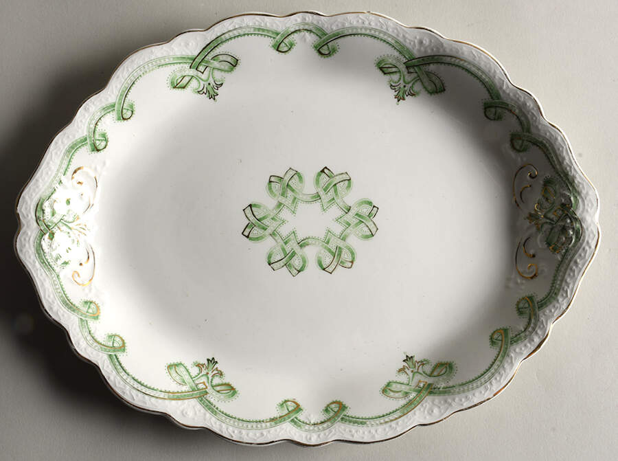 Rolland Green 12" Oval Serving Platter by Johnson Brothers-1