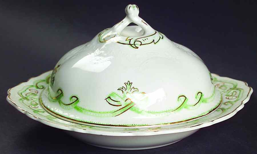 Rolland Green Round Covered Butter by Johnson Brothers-1