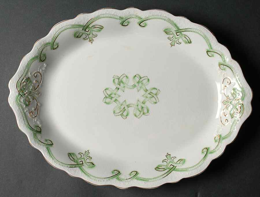 Rolland Green 14" Oval Serving Platter by Johnson Brothers-1