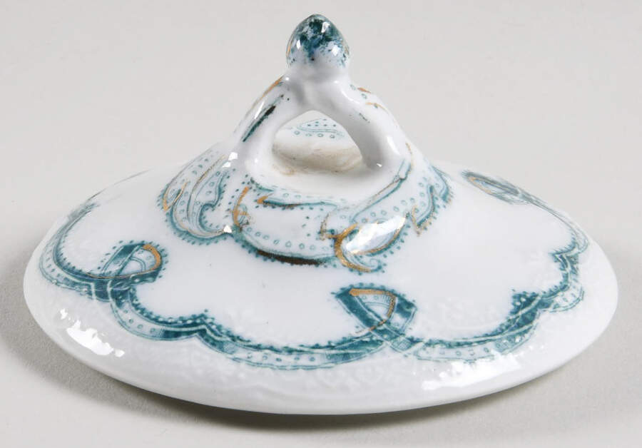 Rolland Blue Green Lid for Sugar Bowl by Johnson Brothers-1
