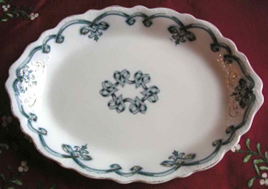 Rolland Blue Green 14" Oval Serving Platter by Johnson Brothers-1