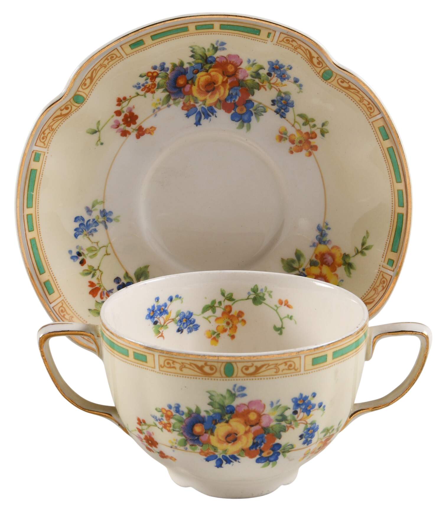 Romance (Scallop) Flat Bouillon Cup & Saucer by Johnson Brothers-1