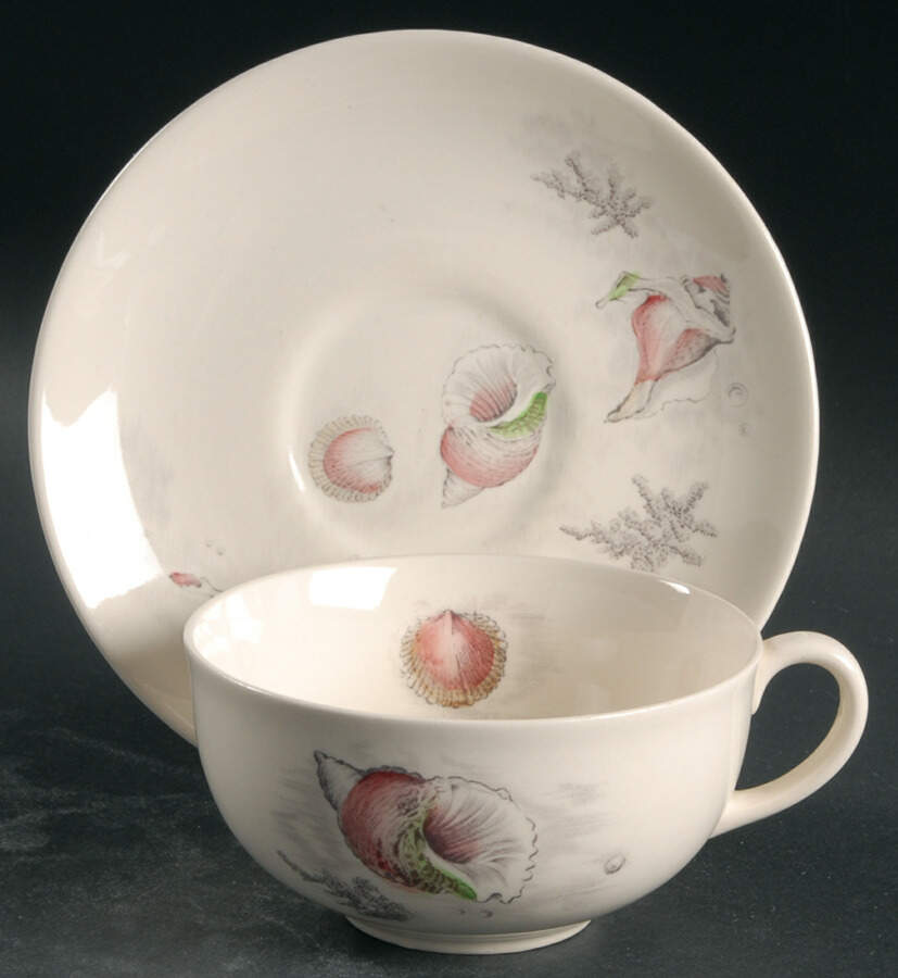 Romance of The Sea Flat Cup & Saucer Set by Johnson Brothers-1