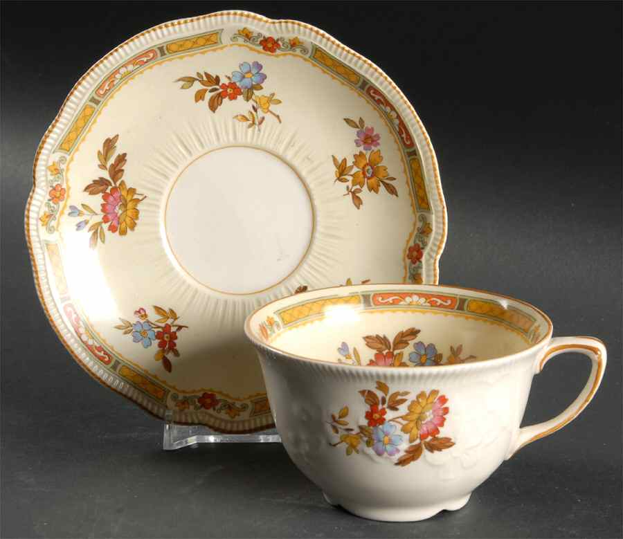 Rouen Flat Cup & Saucer Set by Johnson Brothers-1