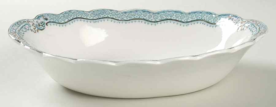 Ruth Blue Green 9" Oval Vegetable Bowl by Johnson Brothers-1