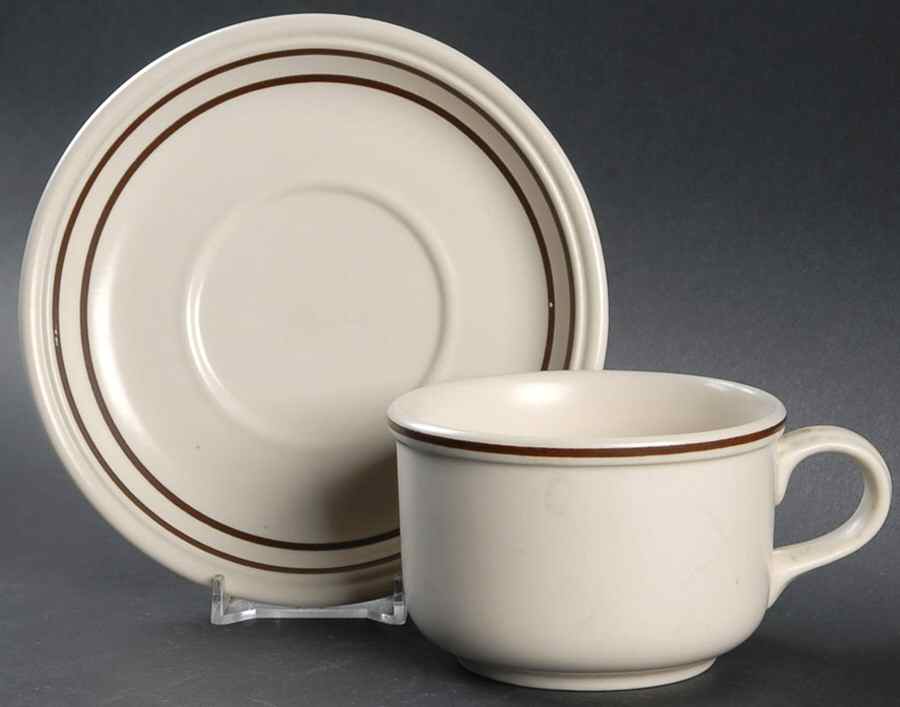 Sandlewood Flat Cup & Saucer Set by Johnson Brothers-1