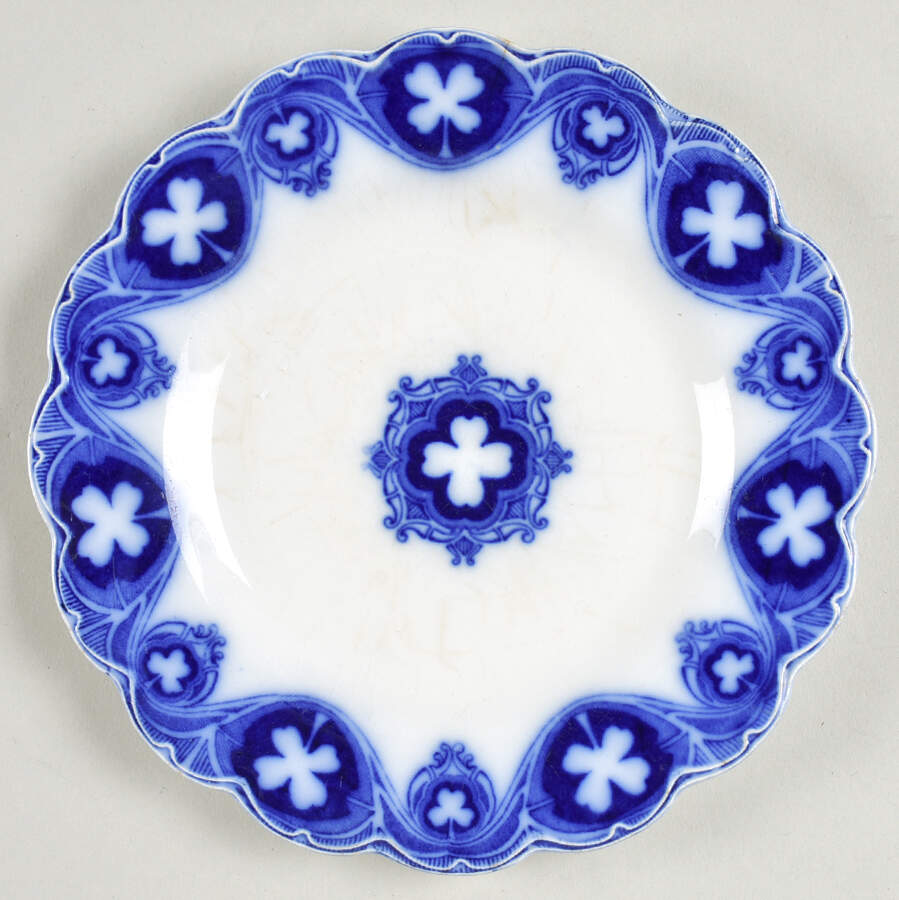 Savoy (Flow Blue, Gold Accent) Bread & Butter Plate by Johnson Brothers-1