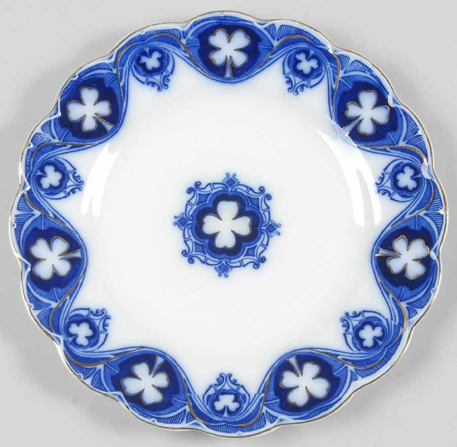 Savoy (Flow Blue, Gold Accent) Luncheon Plate by Johnson Brothers-1
