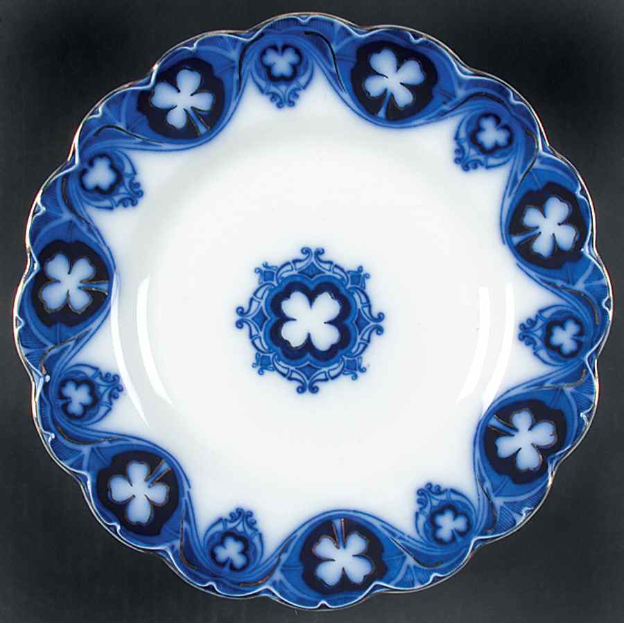 Savoy (Flow Blue, Gold Accent) Dinner Plate by Johnson Brothers-1