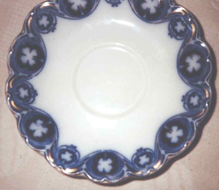 Savoy (Flow Blue, Gold Accent) Saucer by Johnson Brothers-1