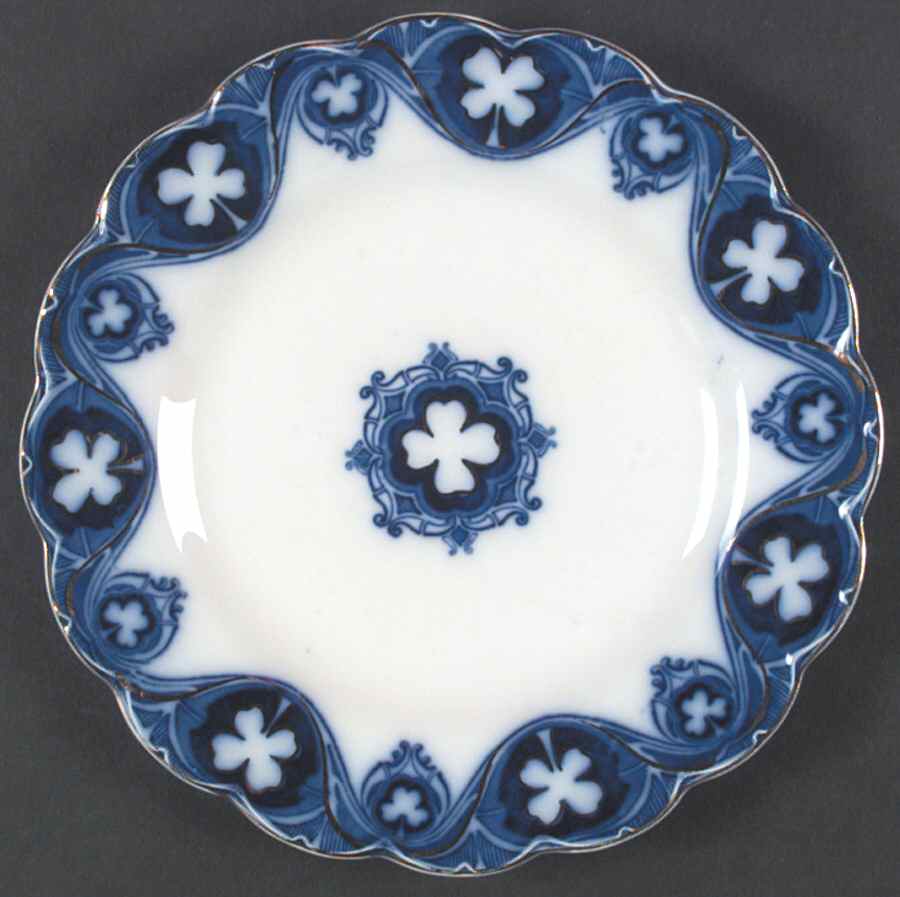 Savoy (Flow Blue, Gold Accent) Salad Plate by Johnson Brothers-1