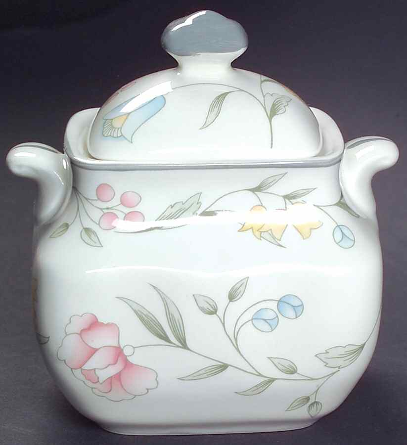 Savoy Multicolor (Newer, Floral) Sugar Bowl & Lid by Johnson Brothers-1