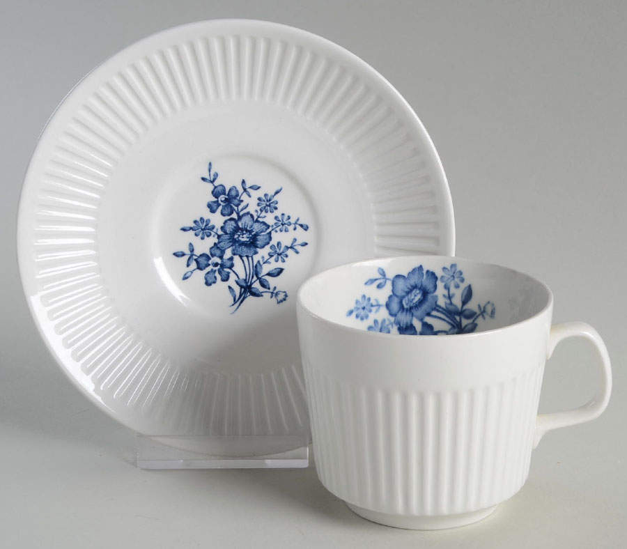 Scandia Blue Flat Cup & Saucer Set by Johnson Brothers-1