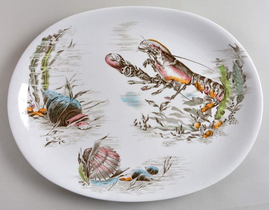 Seafare 14" Oval Serving Platter by Johnson Brothers-1