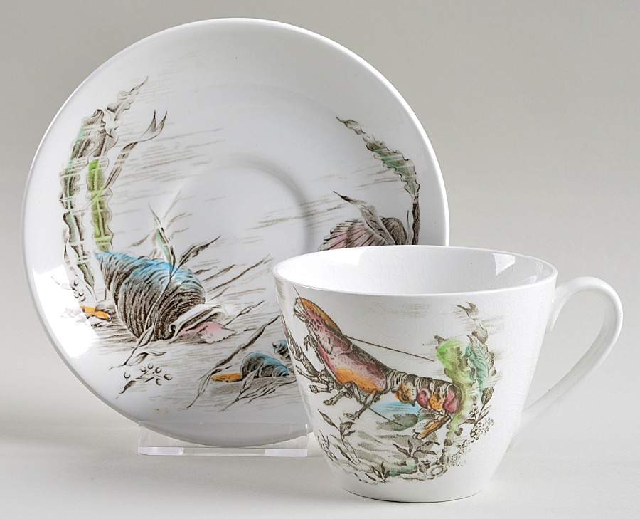 Seafare Flat Cup & Saucer Set by Johnson Brothers-1