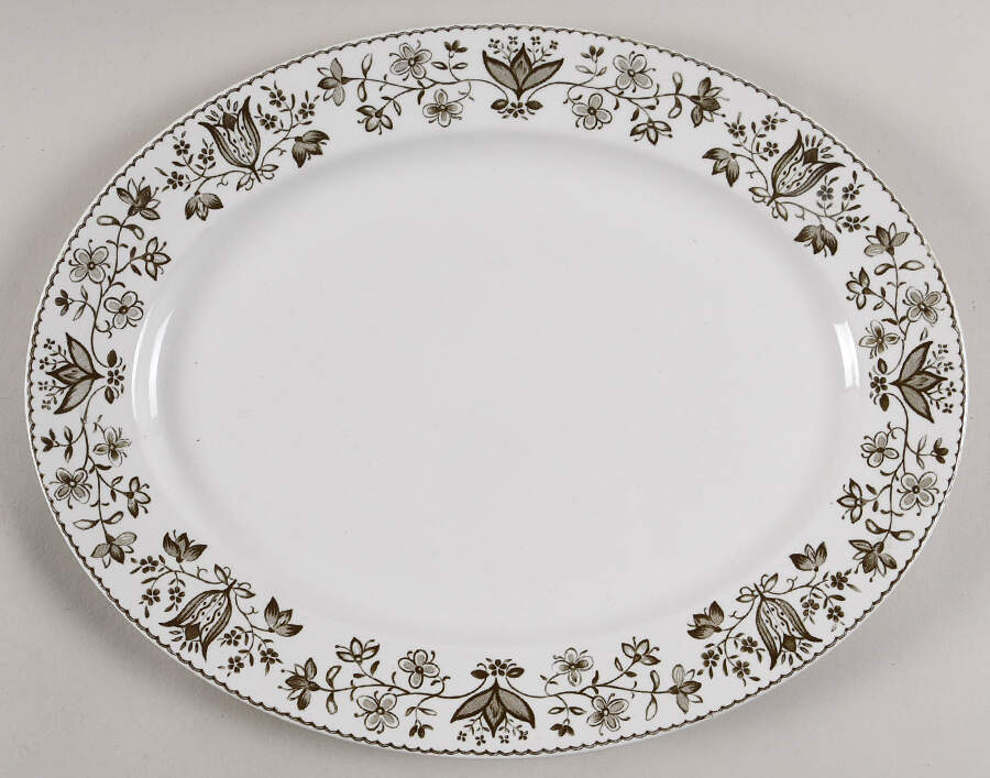 Sheldon Charcoal 12" Oval Serving Platter by Johnson Brothers-1