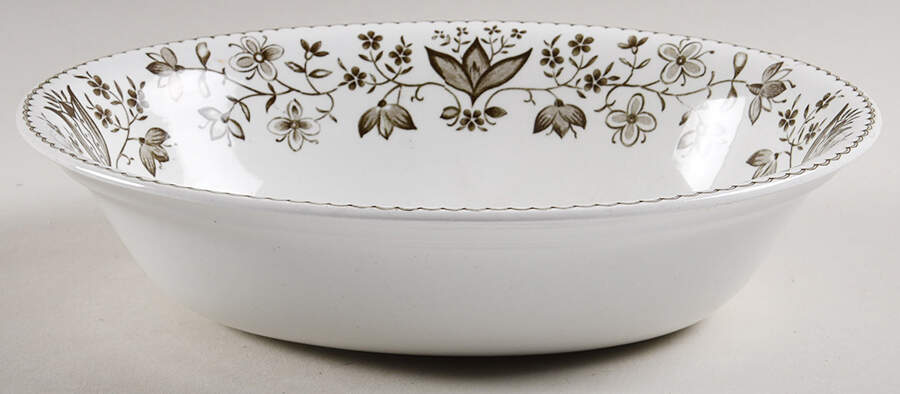 Sheldon Charcoal 9" Oval Vegetable Bowl by Johnson Brothers-1