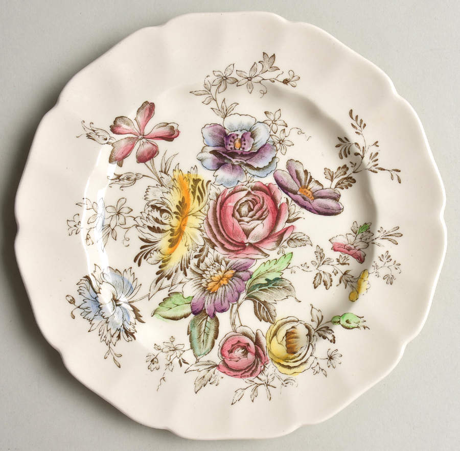 Sheraton (Floral Center) Salad Plate by Johnson Brothers-1