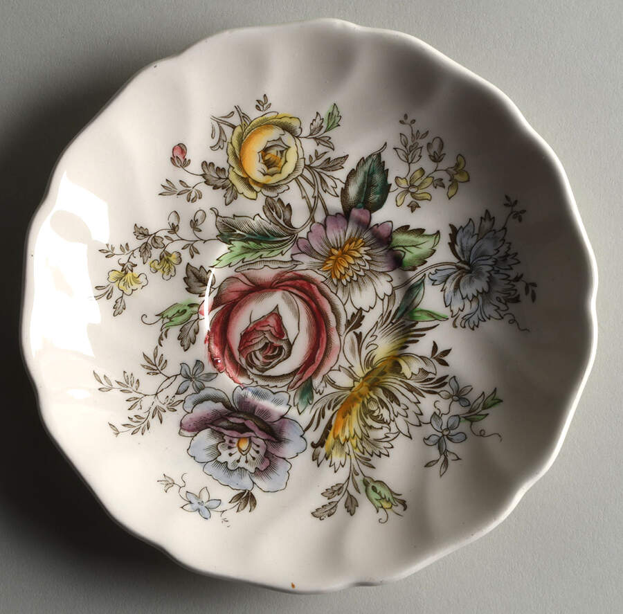 Sheraton (Floral Center) Saucer for Oversized Cup by Johnson Brothers-1