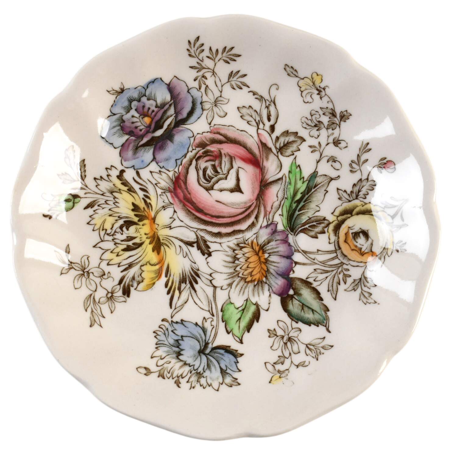 Sheraton (Floral Center) Saucer for Flat Cup by Johnson Brothers-1
