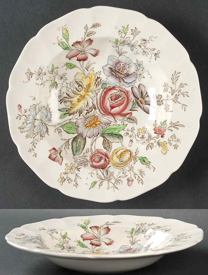 Sheraton (Floral Center) Rim Soup Bowl by Johnson Brothers-1