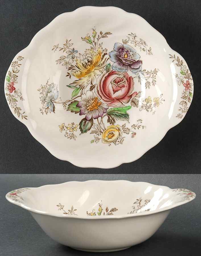 Sheraton (Floral Center) Lugged Cereal Bowl by Johnson Brothers-1