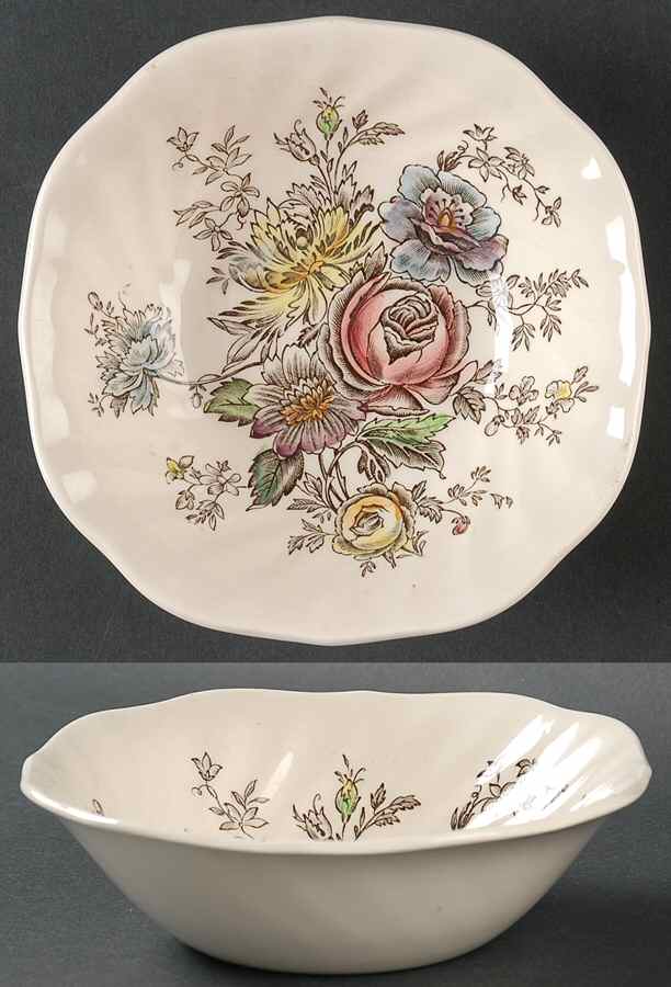Sheraton (Floral Center) Square Cereal Bowl by Johnson Brothers-1