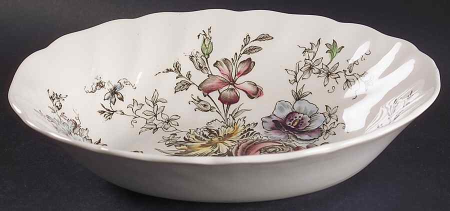 Sheraton (Floral Center) 9" Oval Vegetable Bowl by Johnson Brothers-1