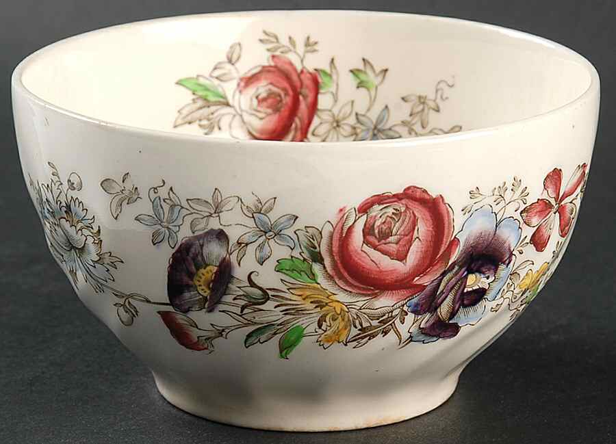 Sheraton (Floral Center) Cranberry Bowl by Johnson Brothers-1