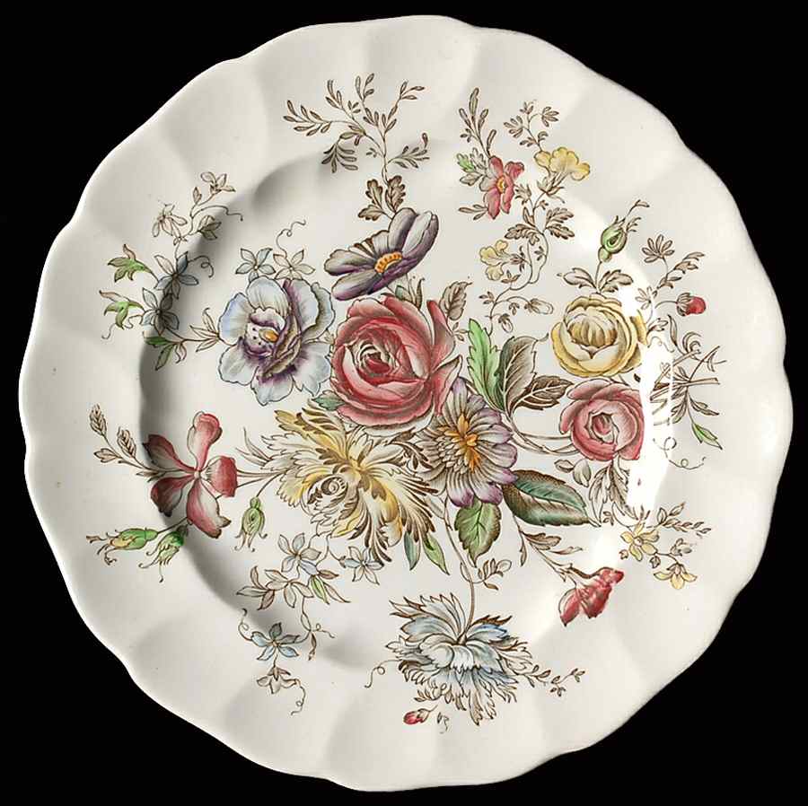 Sheraton (Floral Center) Luncheon Plate by Johnson Brothers-1