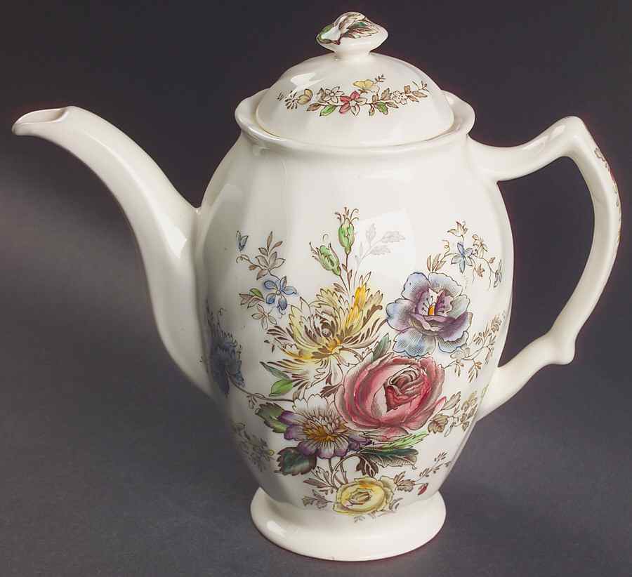 Sheraton (Floral Center) Small Coffee Pot & Lid by Johnson Brothers-1