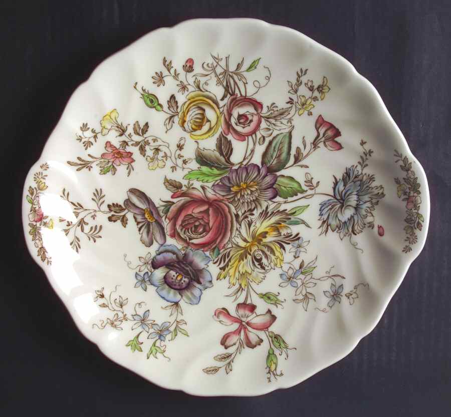 Sheraton (Floral Center) Handled Cake Plate by Johnson Brothers-1