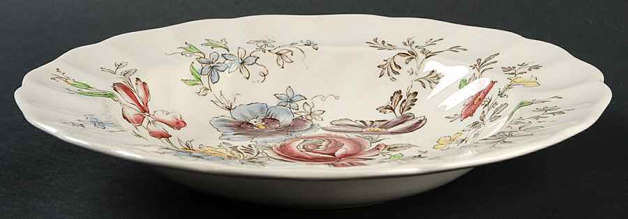 Sheraton (Floral Center) Large Rim Soup Bowl by Johnson Brothers-1