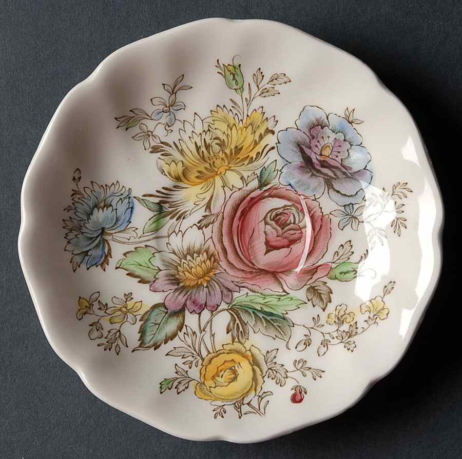 Sheraton (Floral Center) Saucer for Flat Cup by Johnson Brothers-1