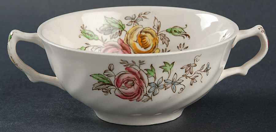 Sheraton (Floral Center) Flat Cream Soup Bowl by Johnson Brothers-1