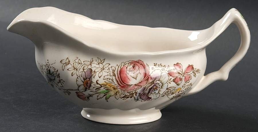 Sheraton (Floral Center) Gravy Boat by Johnson Brothers-1