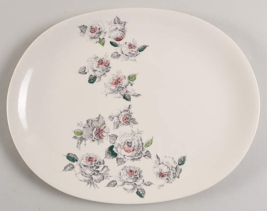 Shower of Roses 12" Oval Serving Platter by Johnson Brothers-1