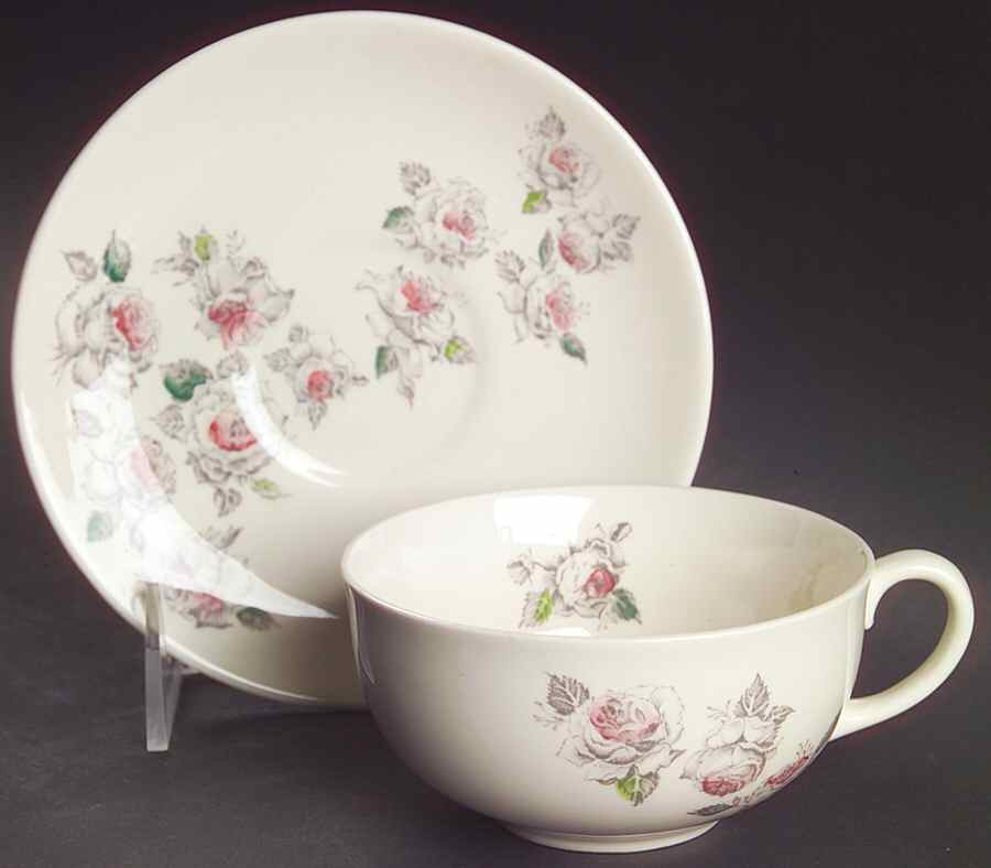 Shower of Roses Flat Cup & Saucer Set by Johnson Brothers-1