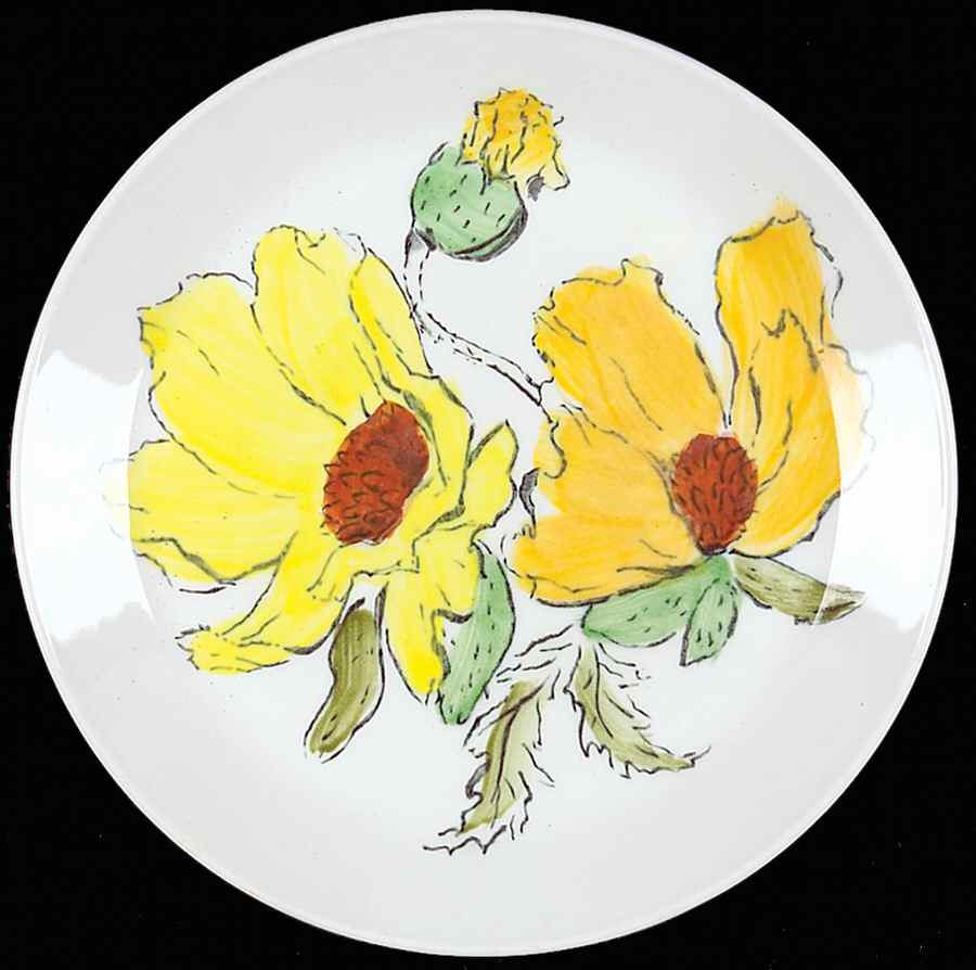 Sierra (White Background, Yellow Flowers) Bread & Butter Plate by Johnson Brothers-1