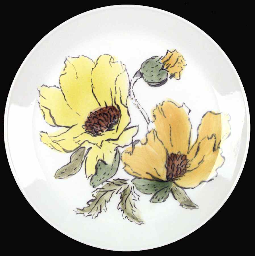 Sierra (White Background, Yellow Flowers) Dinner Plate by Johnson Brothers-1
