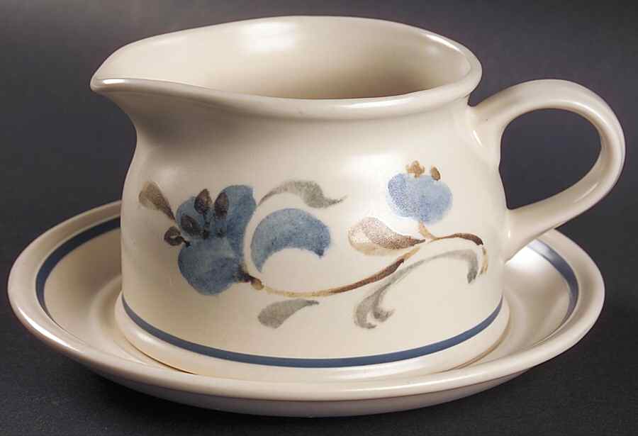 Sirocco Blue Round Gravy Boat & Underplate by Johnson Brothers-1