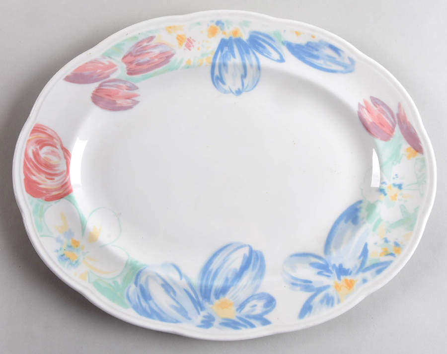 Spring Impressions 13" Oval Serving Platter by Johnson Brothers-1
