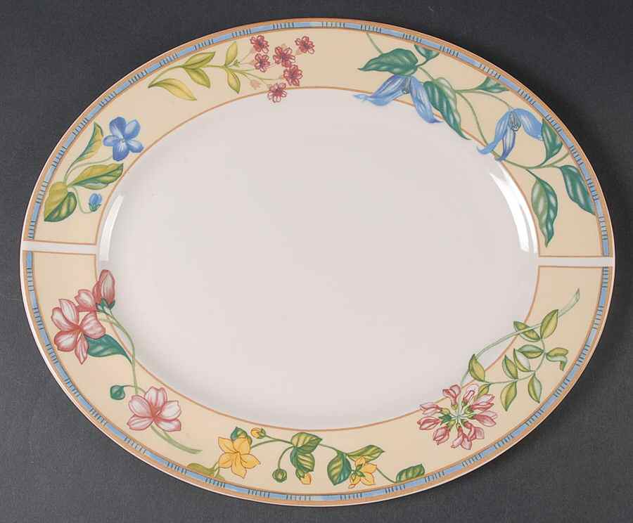 Spring Medley 14" Oval Serving Platter by Johnson Brothers-1